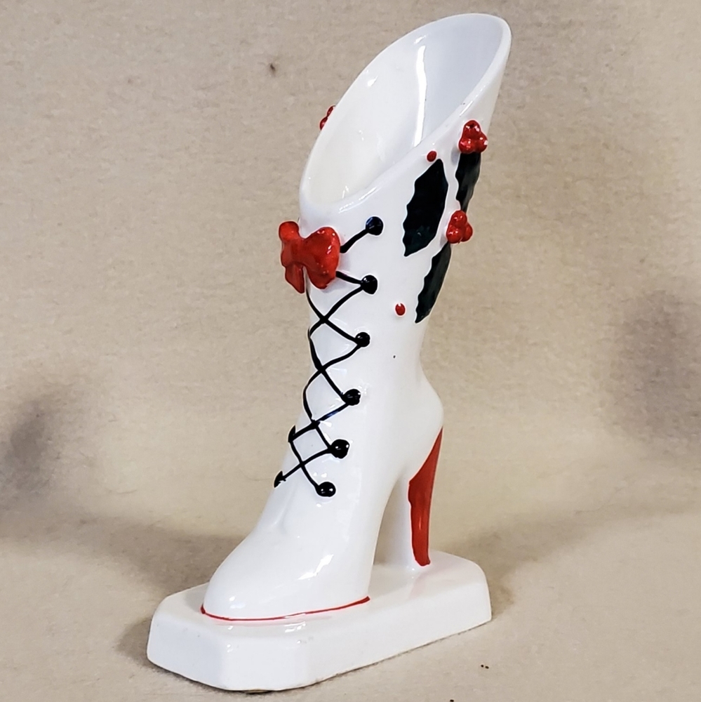 Vintage Napco Ceramic High Heel Boot Vase AX485